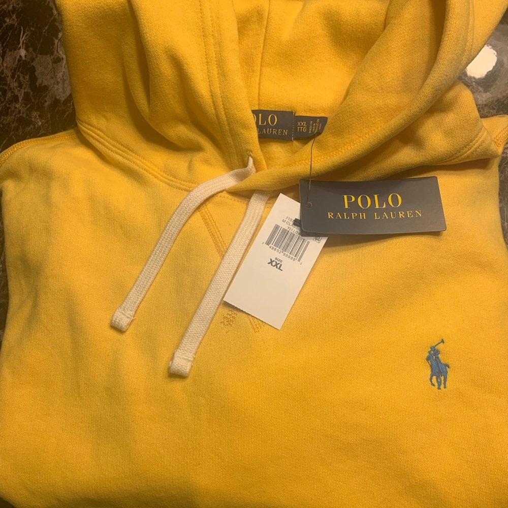 Polo Ralph Lauren Men's XXL Solid Cotton Blend Fleece Lined Pullover Hoodie
